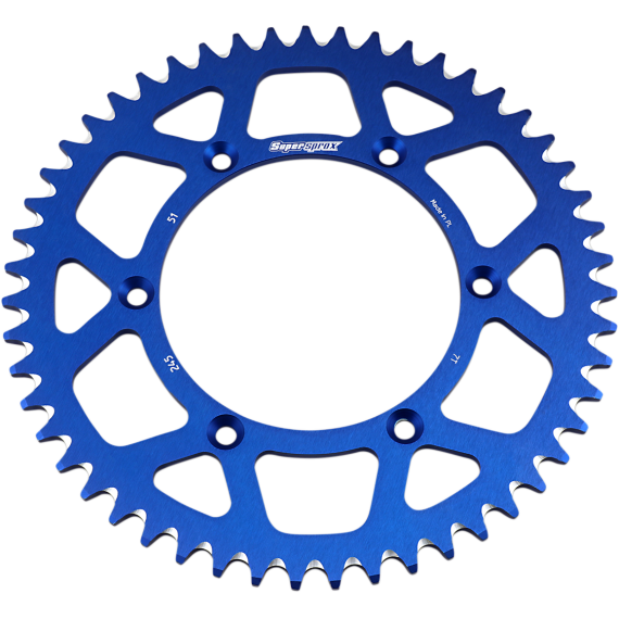 Supersprox Rear Sprocket - Blue - Yamaha - 51 Tooth RAL-245-51 BLU