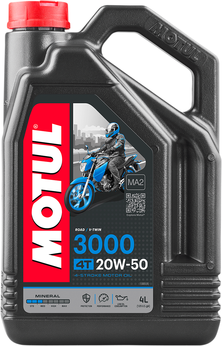 MOTUL 3000 Mineral 4T Engine Oil - 20W-50 - 1 U.S. gal. 107319