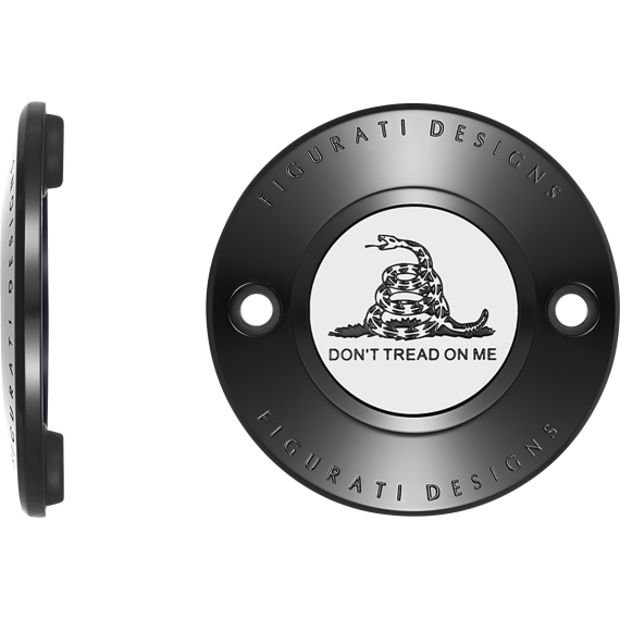 Figurati Designs Timing Cover - 2 Hole - Don't Tread on Me - Black FD40-TC-2H-BLK