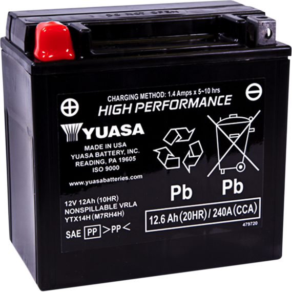 Yuasa AGM Battery - YTX14H YUAM7RH4H