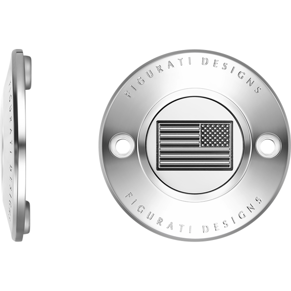 Figurati Designs Timing Cover - 2 Hole - American - Contrast Cut - Stainless Steel FD26R-TC-2H-SS