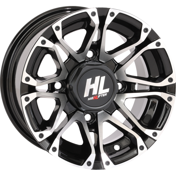 High Lifter Wheel - HL3 - Front/Rear - Gloss Black w/Machined - 12x7 - 4/110 - 4+3 (+10 mm) 12HL03-1110