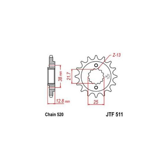 JT Sprockets KLR650 14 TOOTH FRONT SPROCKET