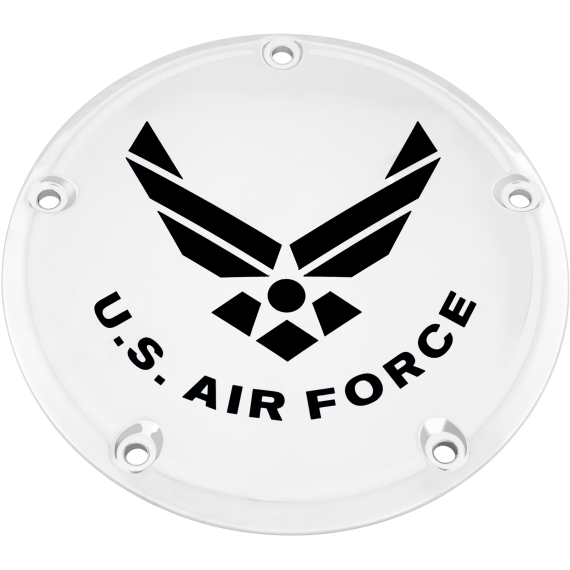 CUSTOM ENGRAVING 7   M8 Flt/flh Derby Cover Air Force Chrome