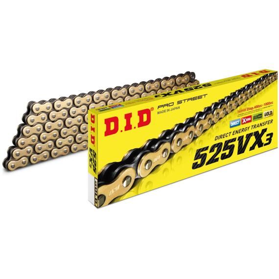 D.I.D Chain 525vx3 112l Gold/black