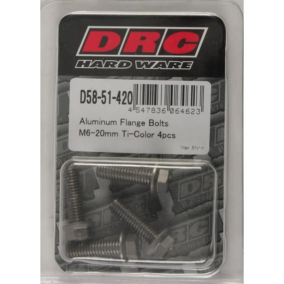 DRC Aluminum Flange Bolts Titanium M6x20mm 4/pk