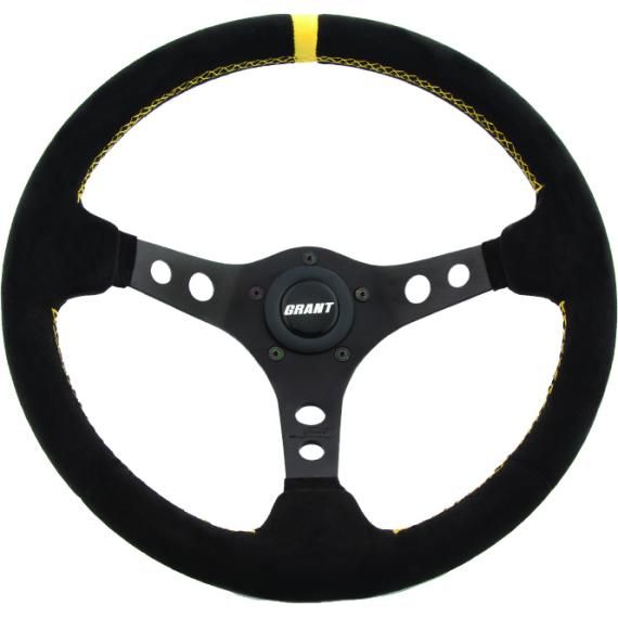 GRANT Suede Series Steering Wheel Black/yellow