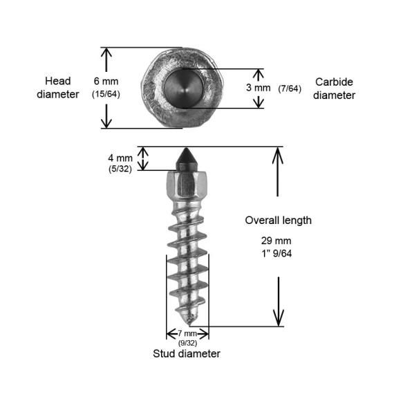 IGRIP 1"-25mm Standard Screw Studs Qty 150