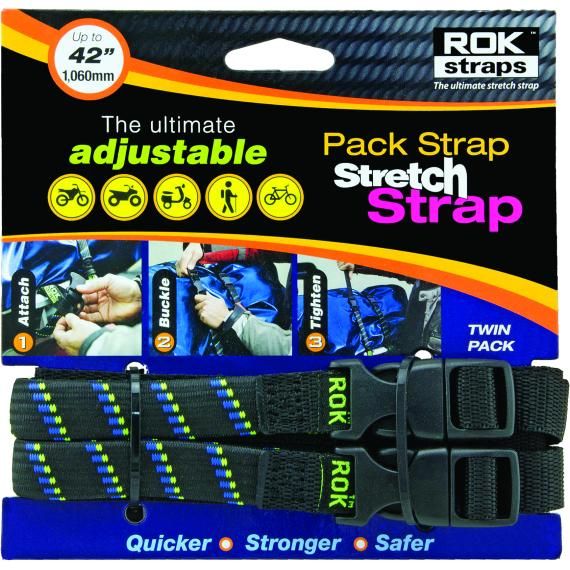 ROKSTRAPS Pack Strap Black/blue/green 12"x42"x5/8"