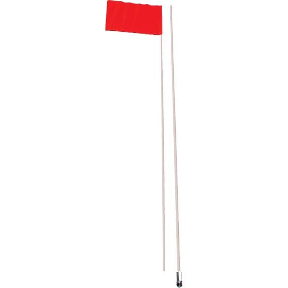 SAFETY 2pc Fiber Safety Flag 9"x12" 9ft Straight Mount