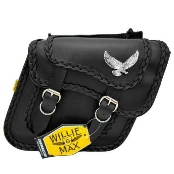 WILLIE & MAX Saddlebag Compact Slant Black Magic 12"x9.5"x2.5"