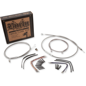 Handlebar Cable/Brake Line Kit - Complete - 14" Ape Hanger Handlebars - Stainless Steel B30-1049