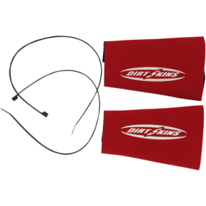 7.5" Inverted Dirt Skins™ Fork Covers - 2 mm Neoprene - Red/White DSFRKSEAL12-3