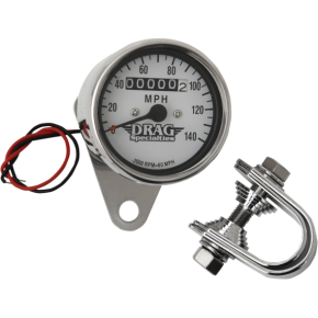 2.4" MPH Mini LED Mechanical Speedometer/Indicators - Chrome Housing - White Face - 2:1 DS-244135