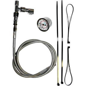 Remote Oil Pressure Gauge/Line Kit - Stainless/Chrome 9018