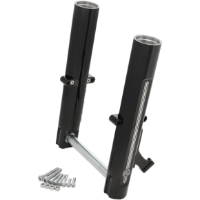 Performance Machine Pm Lower Fork Leg Kit - Single Disc - Contrast Cut - Black/Silver - '14-'20 FL 0208-2099-BM