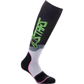 MX Plus-2 Socks - Black/Green/Neon/Pink Fluorescent - Medium 4701920-1669-M