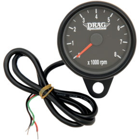 Mini Electronic Tachometer - Black - Backlit LED Black Face - 2.4" 2211-0125