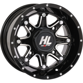 High Lifter Wheel - HL4 - Front/Rear - Gloss Black w/Machined - 12x7 - 4/110 - 4+3 (+10 mm) 12HL04-1110