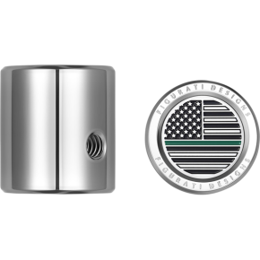 Figurati Designs Heel-Toe Shifter Cover - Green Line American Flag - Stainless Steel FD72-HTSC-SS