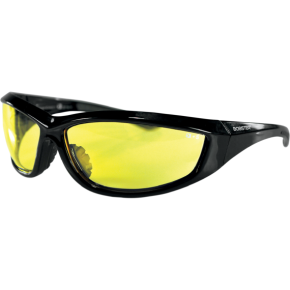 Bobster Charger Sunglasses  - Charger Sunglasses - Gloss Black - Yellow