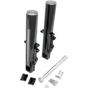 Performance Machine Pm Lower Fork Leg Kit - Dual Disc - Contrast Cut - Black/Silver - '08-'13 0208-2056-BM