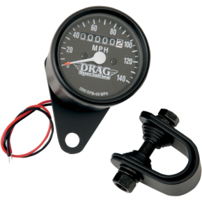 2.4" MPH Mini LED Mechanical Speedometer/Indicators - Black Housing - Black Face - 2:1 2210-0249