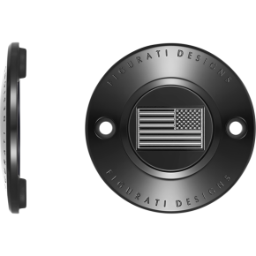 Figurati Designs Timing Cover - 2 Hole - American - Contrast Cut - Black FD26R-TC-2H-BLK