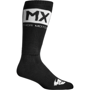 MX Solid Socks - Black/White - Size 10-13 3431-0676