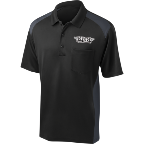 Drag Specialties Polo Shirt - Black/Charcoal - Small DRG30CS416BCHSM