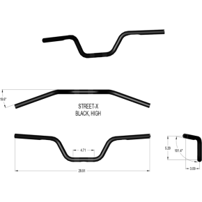 Handlebar - High Bend - Black 300903