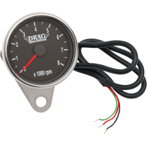 Mini Electronic Tachometer - Polished - Backlit LED Black Face - 2.4" 2211-0031