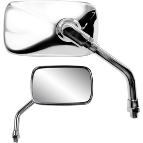 Parts Unlimited Mini Rectangular Mirror - Chrome