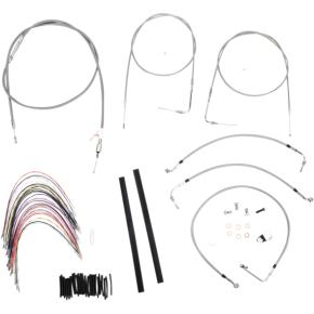 Handlebar Cable/Brake Line Kit - Complete - 14" Ape Hanger Handlebars - Stainless Steel B30-1076