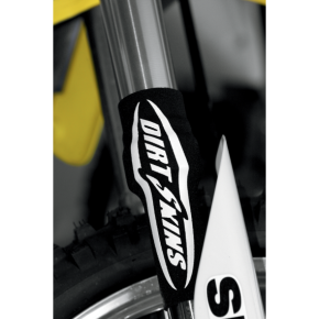 7.5" Standard Dirt Skins™ Fork Covers - 2 mm Neoprene - Black/White DSFRKSEAL11-1