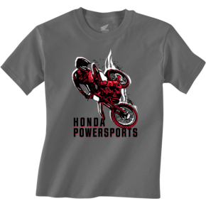 Youth Honda Rider T-Shirt - Charcoal - Small NP21S-Y3035-S