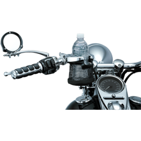 Kuryakyn Chrome Universal Drink Holder with Basket and Clamp for 1-1/4" Handlebars