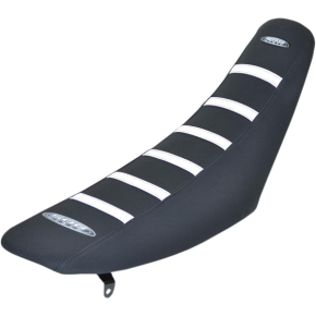 6-Ribbed Seat Cover - White Ribs/Black Top/Black Sides 95938WK