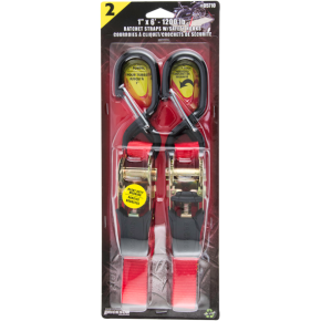 Ratchet Straps - 1" x 6' - Red - Pair 05710