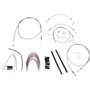 Handlebar Cable/Brake Line Kit - Complete - 16" Ape Hanger Handlebars - Stainless Steel B30-1095