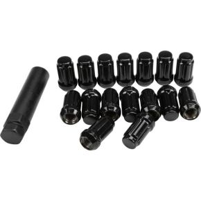 AWC 12mmx1.50 Lock Style Lug Nuts Black W/key 16/pk