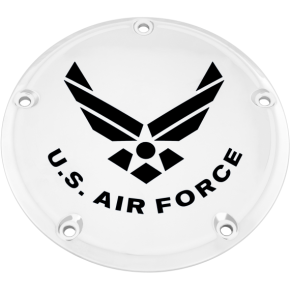 CUSTOM ENGRAVING 7   M8 Flt/flh Derby Cover Air Force Chrome