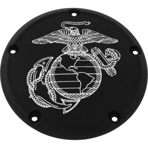 CUSTOM ENGRAVING 7   M8 Flt/flh Derby Cover Marine Ega Black