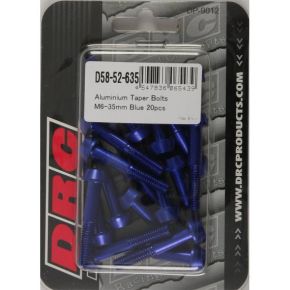 DRC Aluminum Taper Bolts Blue M6x35mm 20/pk