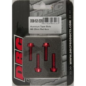 DRC Aluminum Taper Bolts Red M6x20mm 4/pk