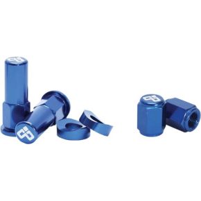 DUBYA Rim Lock Nut & Valve Cap Kit Blue