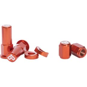 DUBYA Rim Lock Nut & Valve Cap Kit Orange