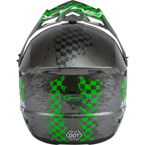 GMAX Youth Mx-46y Off-road Anim8 Helmet Dark Silver/green Yl