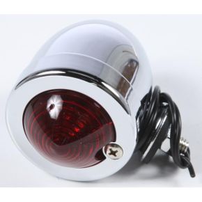 HARDDRIVE Bullet Marker Light Chrome Red Lens Dual Filament