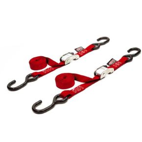 POWERTYE Tie-down Cam S-hook 1"x5.5' Red Pair